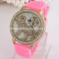 Diamond Leopard Silicone Watchband Wrist Watch